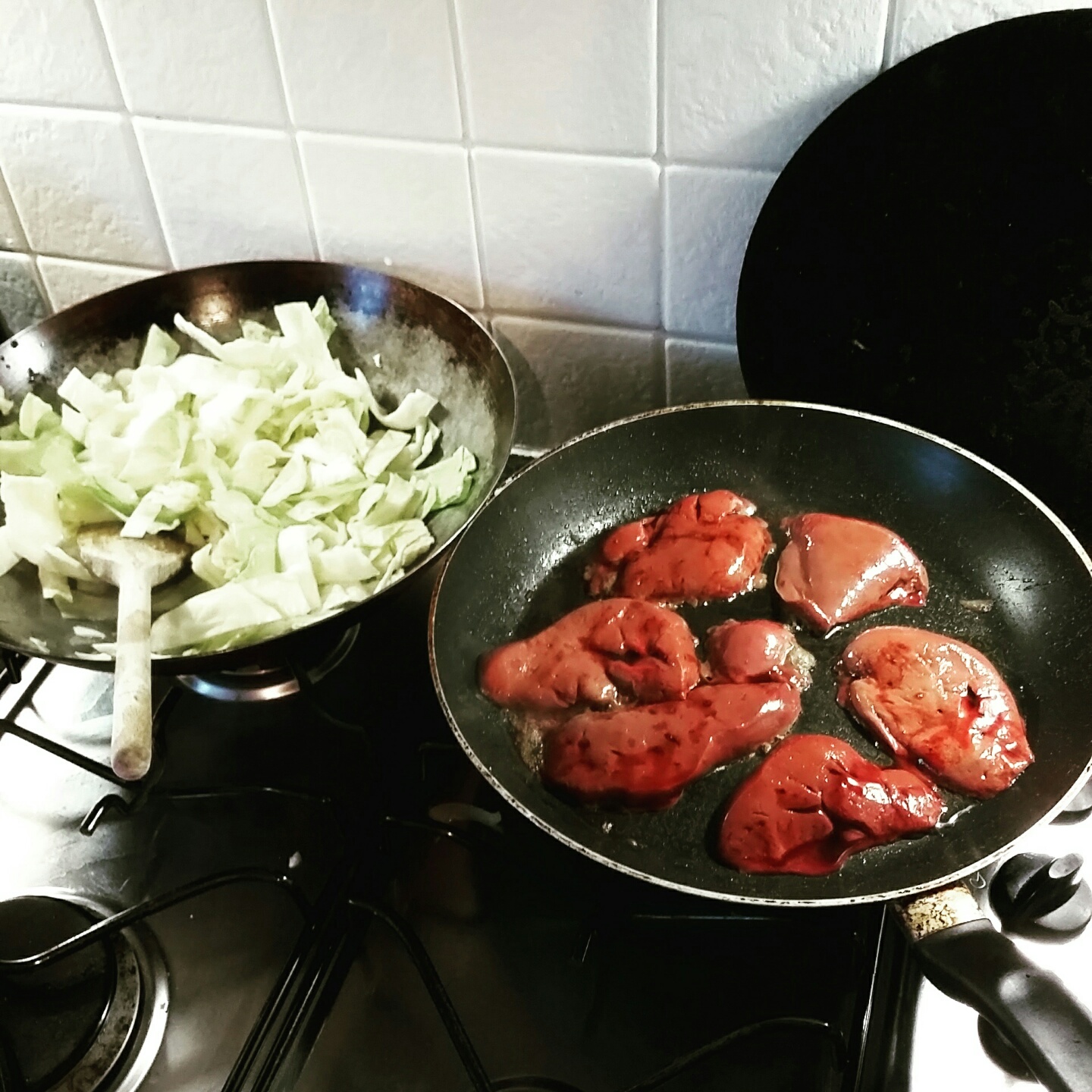 Liver and cabbage cooking