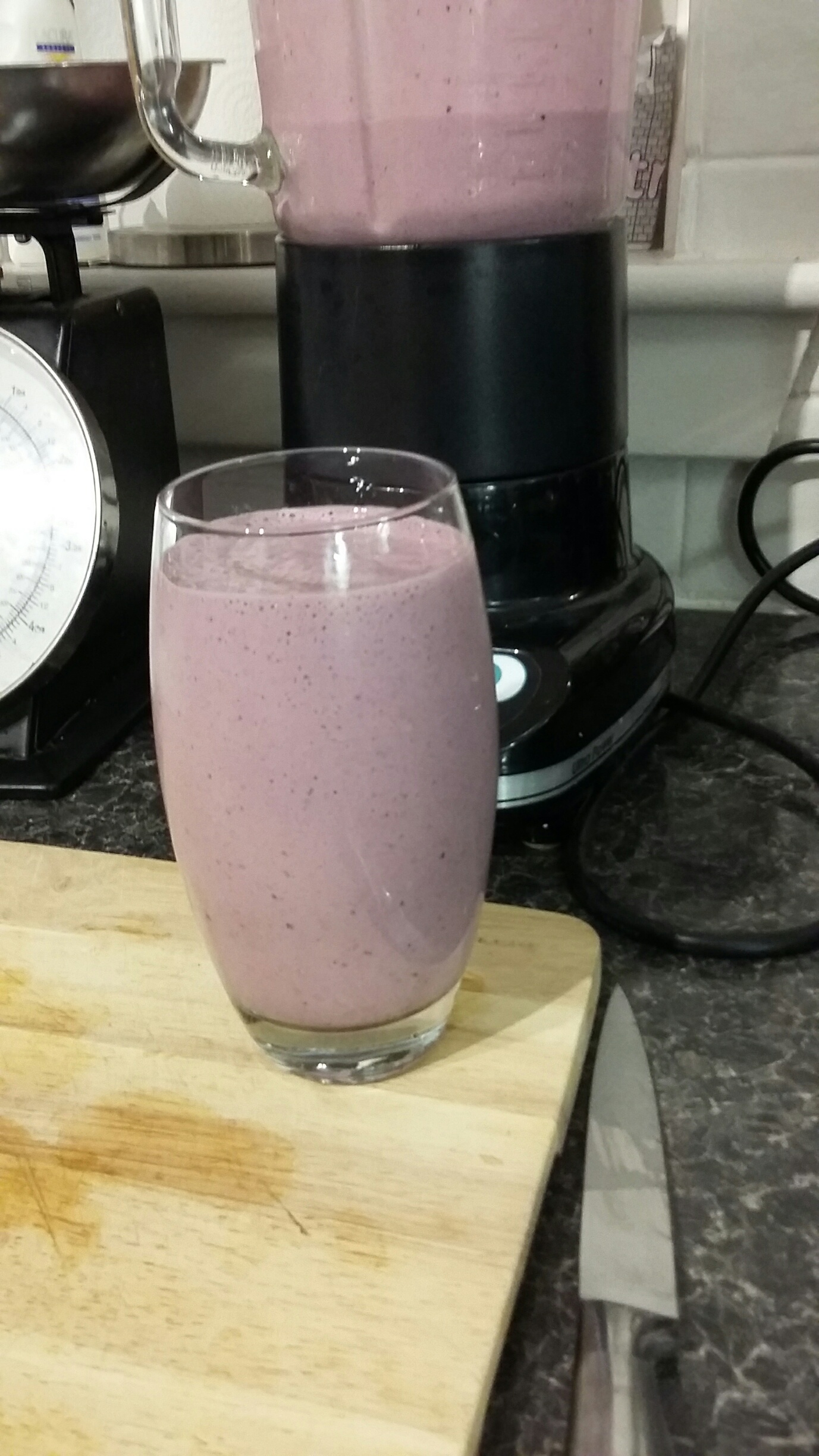This Dad Does berry protein smoothie finished